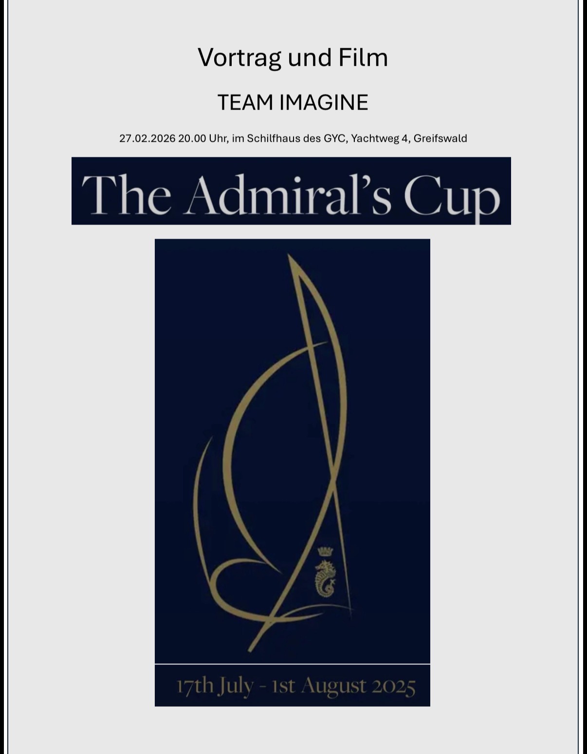 Vortrag Admiral´s Cup